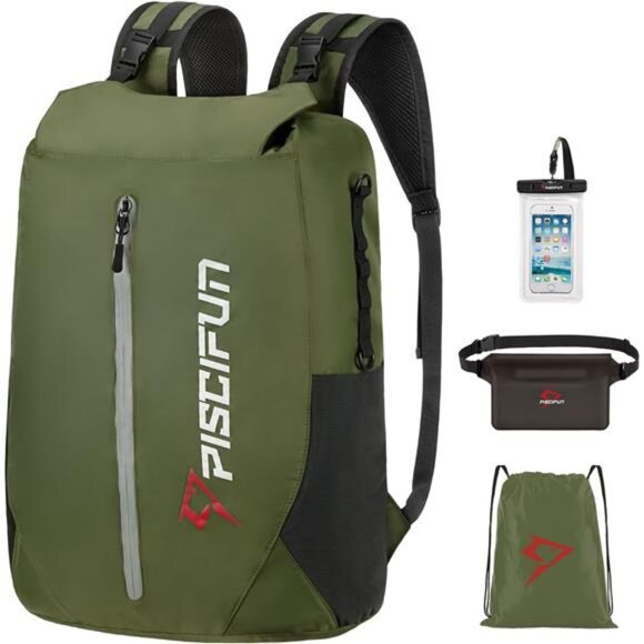 Dry Bag Waterproof, Lightweight Dry Backpack with Waist Pouch and Phone Case